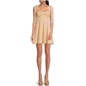 GIANNI BINI Everly Bustier Shoulder Bow Tie Driftwood Tan NWT | Size 6